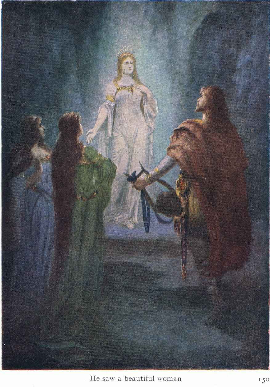 彼は美しい女性を見ました、The Stories of Wagners Operas pubからのイラスト。 George Harrap＆Co Ltd 1932による 作： フェルディナンド・レッケ