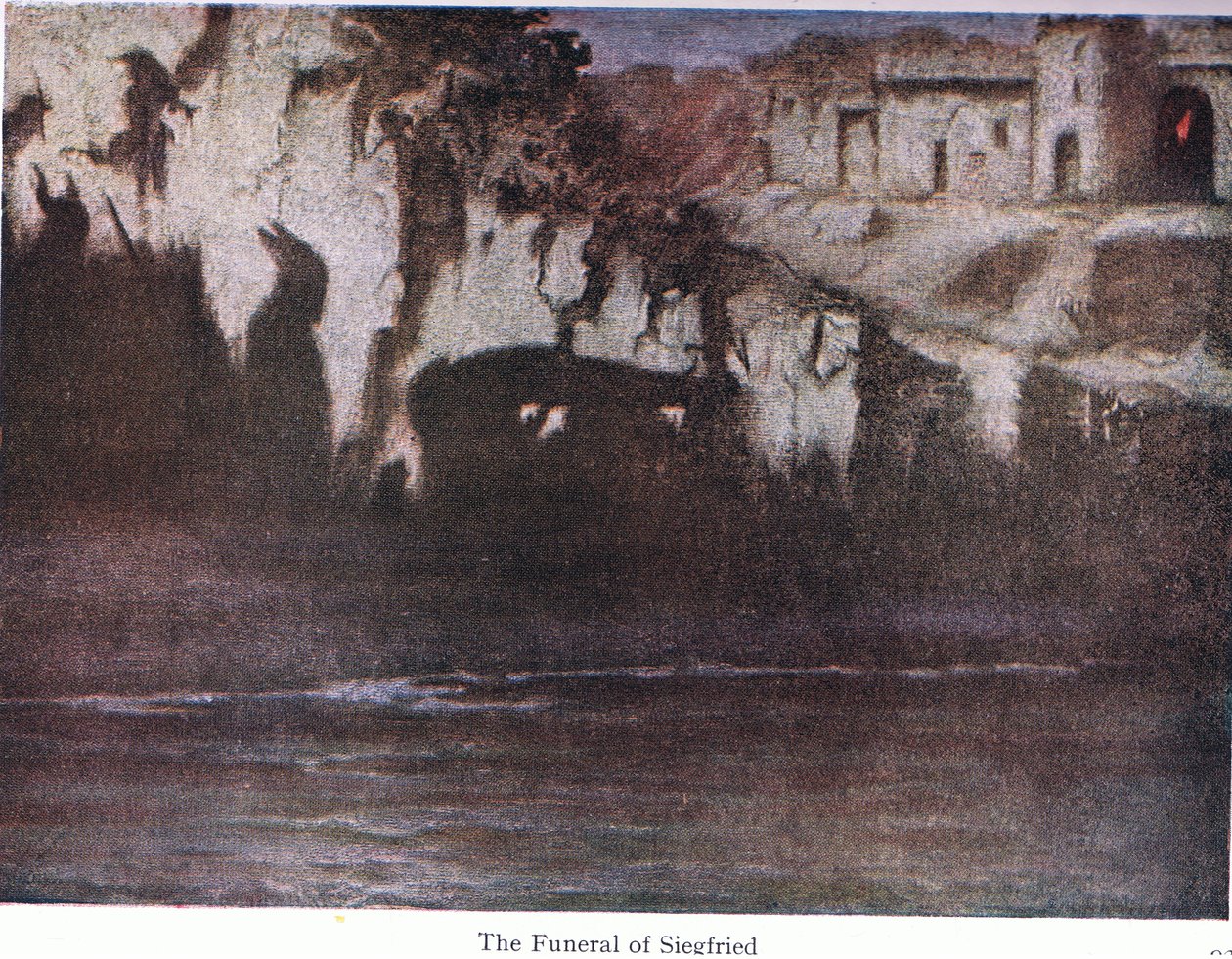 Siefriedの葬儀、The Stories of Wagners Operasパブからのイラスト。 George Harrap＆Co Ltd 1932による 作： フェルディナンド・レッケ