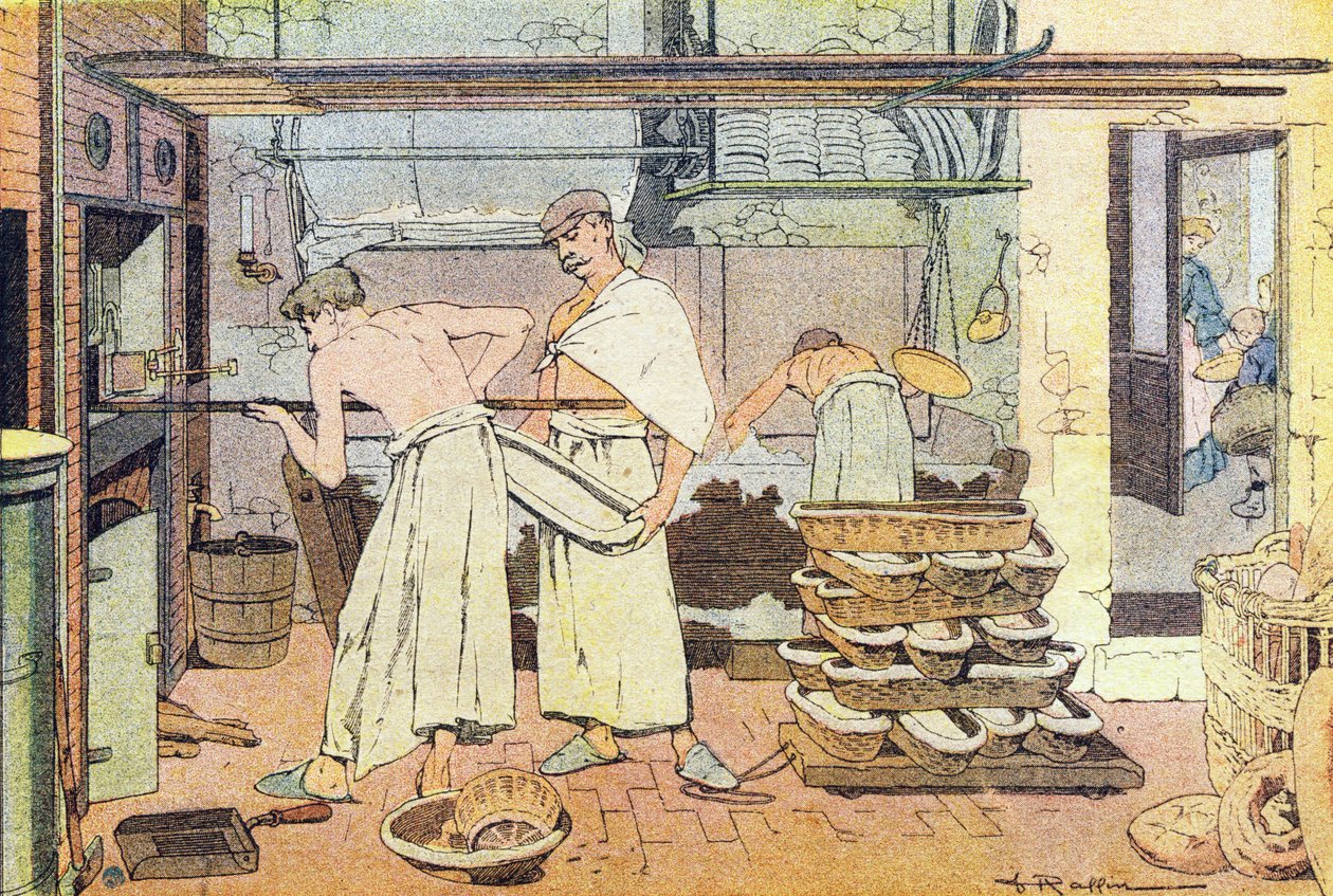 パン屋、子供時代の絵本、1900年頃（彫刻） 作： フェルディナンド・ラフィン