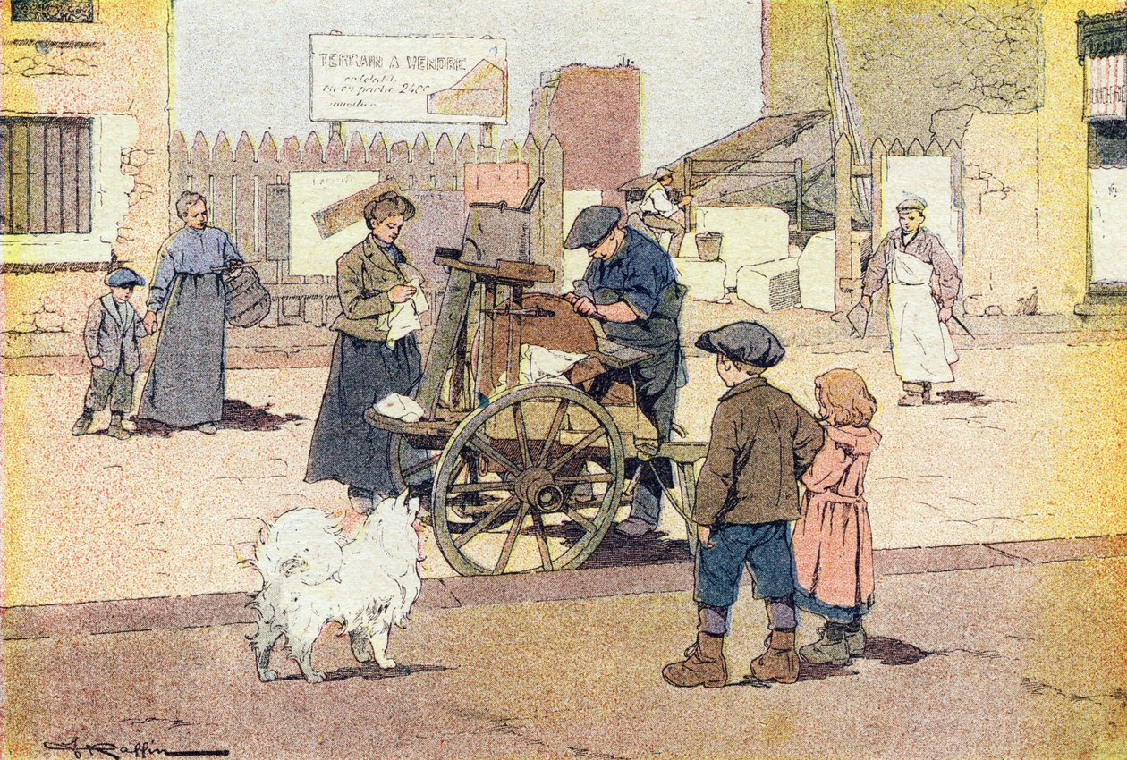 シェイカー、絵本の子供時代、1900年頃（彫刻） 作： フェルディナンド・ラフィン