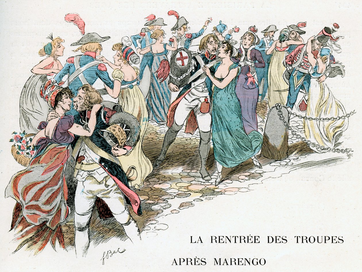 マレンゴからのフランス軍の帰還、1800、c1870-1950 作： フェルディナンド・ジギスムント・バック