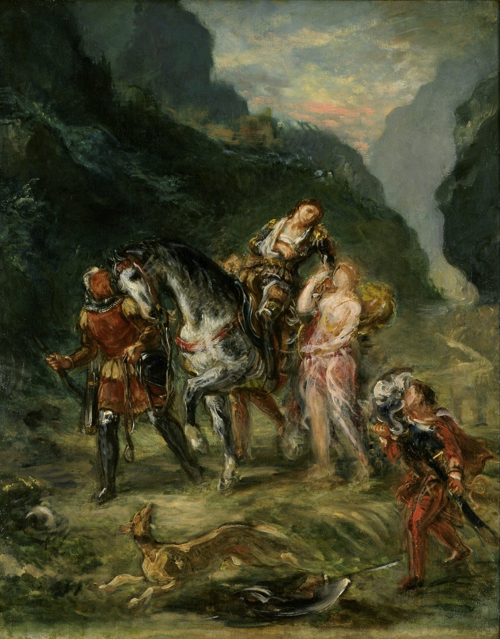 アンジェリカと負傷したメドーロ、1860年頃 作： フェルディナンド・ビクター・ユージン・ドラクロワ