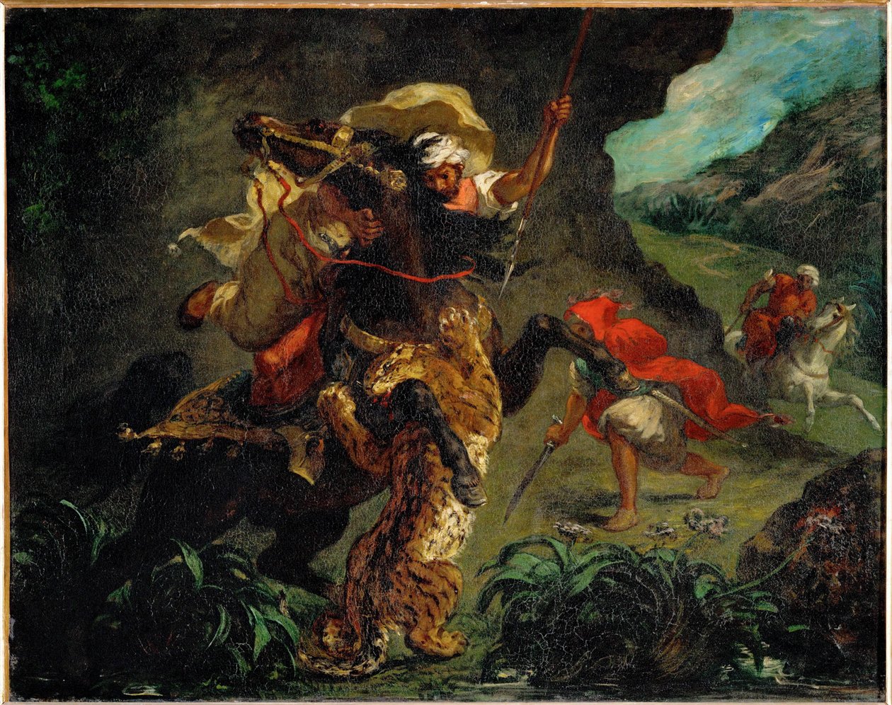 Chasse au tigre - 虎狩り... 作： フェルディナンド・ビクター・ユージン・ドラクロワ