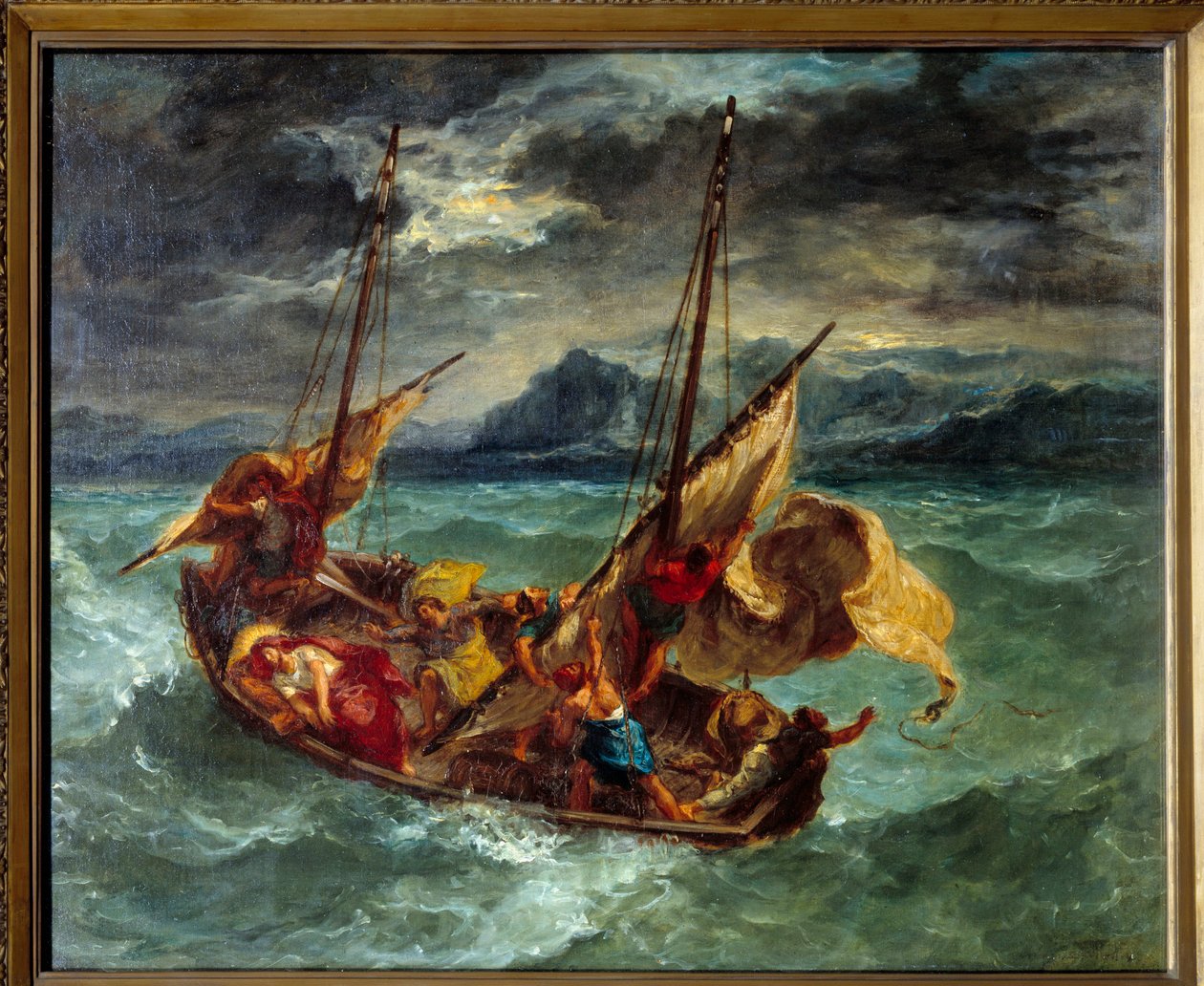 絵画　ドラクロワ 海から出てくる馬たちウジェーヌ・ドラクロワ（1798-1863）の絵画