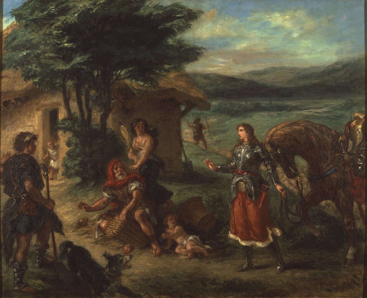 Herminie et les bergers-Erminia and the Shepherds、by Delacroix、Eugene 作： フェルディナンド・ビクター・ユージン・ドラクロワ
