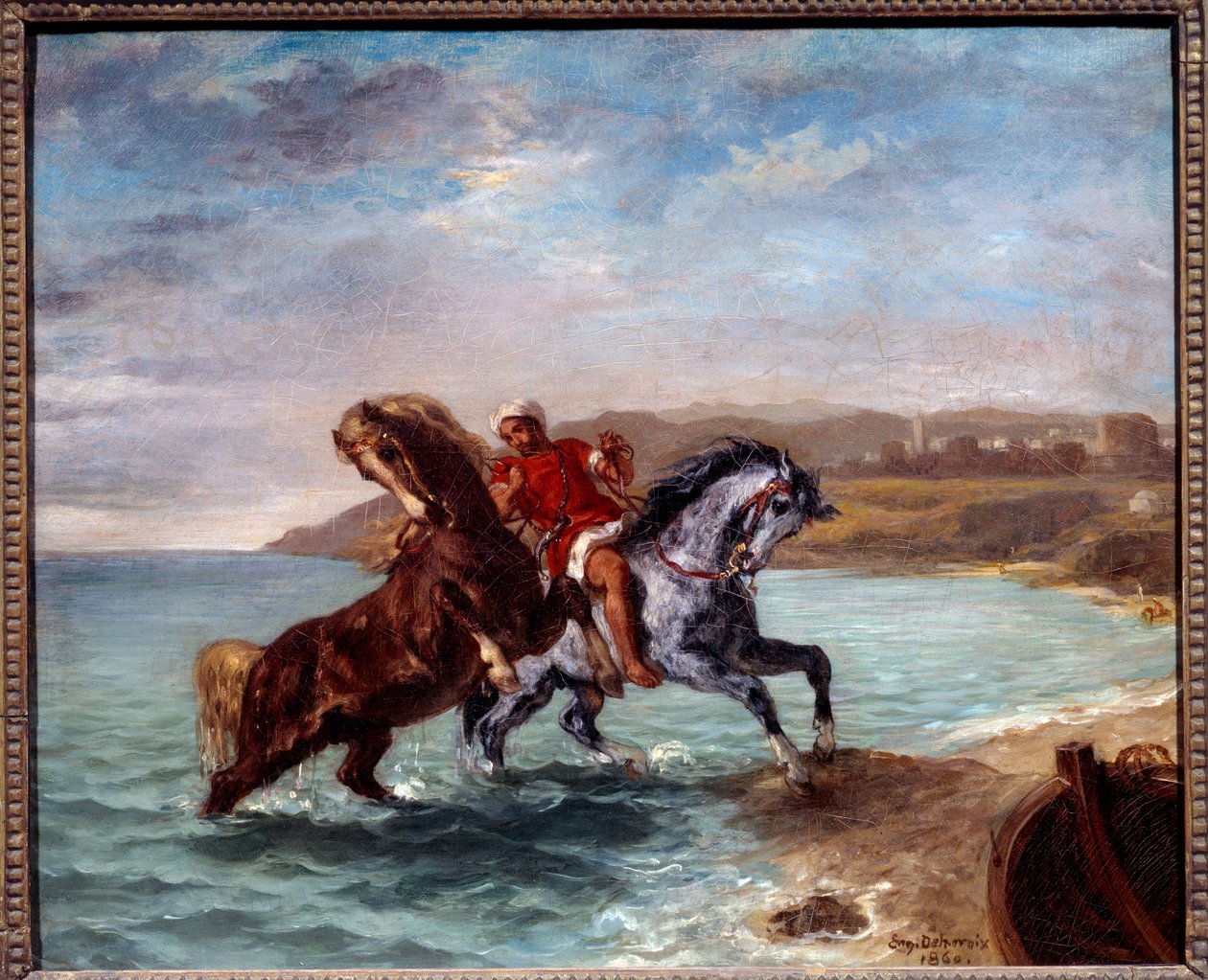 海から出てくる馬たちウジェーヌ・ドラクロワ（1798-1863）の絵画