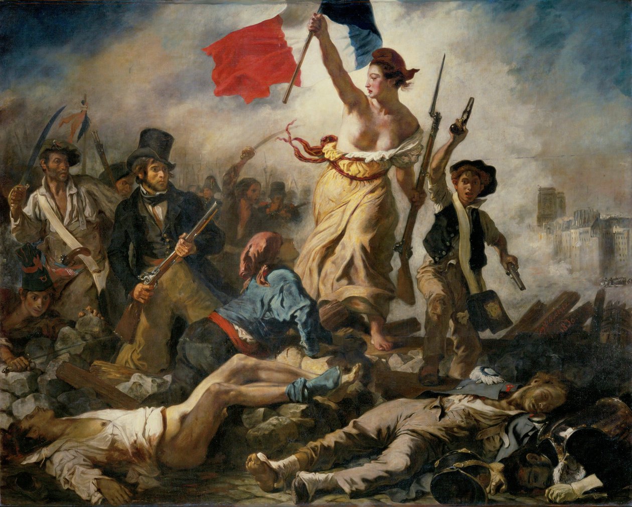 1830年7月28日；自由は人々を導く ... 作： フェルディナンド・ビクター・ユージン・ドラクロワ