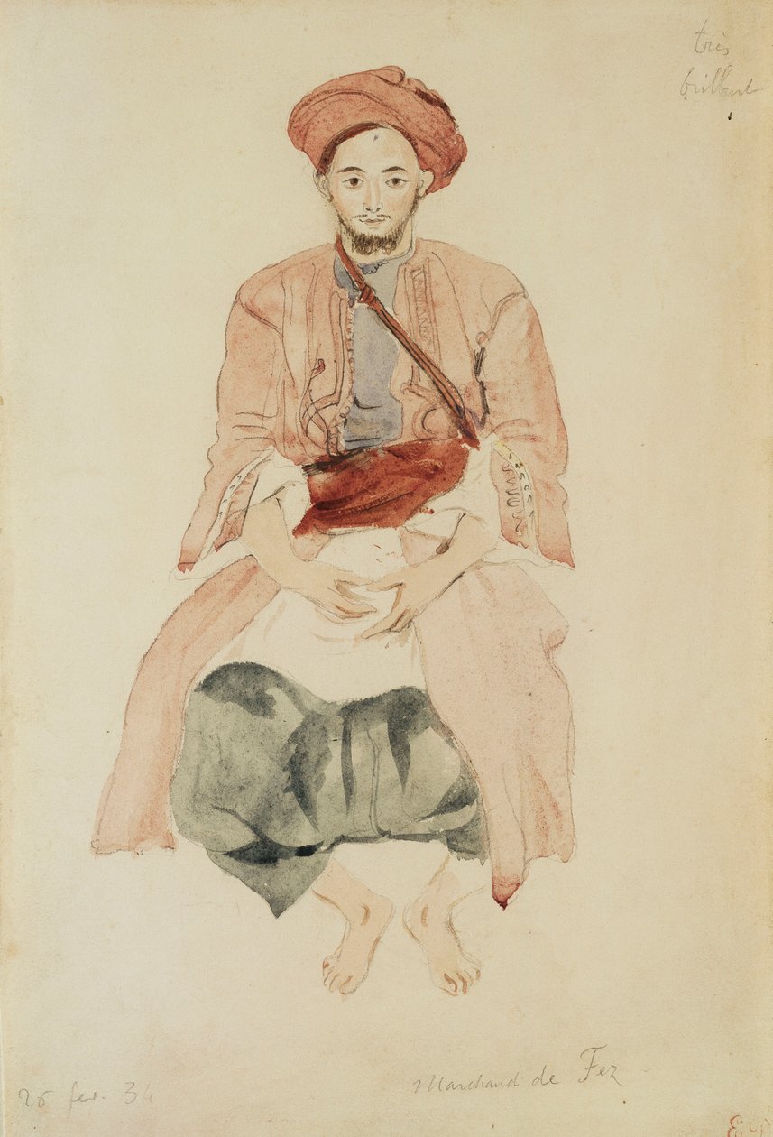 フェズの商人、1832年頃 作： フェルディナンド・ビクター・ユージン・ドラクロワ