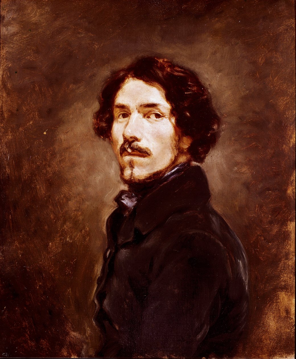 44歳の自画像 ウジェーヌ・ドラクロワ（1798-1863）による絵画 1842年頃 フィレンツェ、ウフィツィ美術館（事務所 作： フェルディナンド・ビクター・ユージン・ドラクロワ