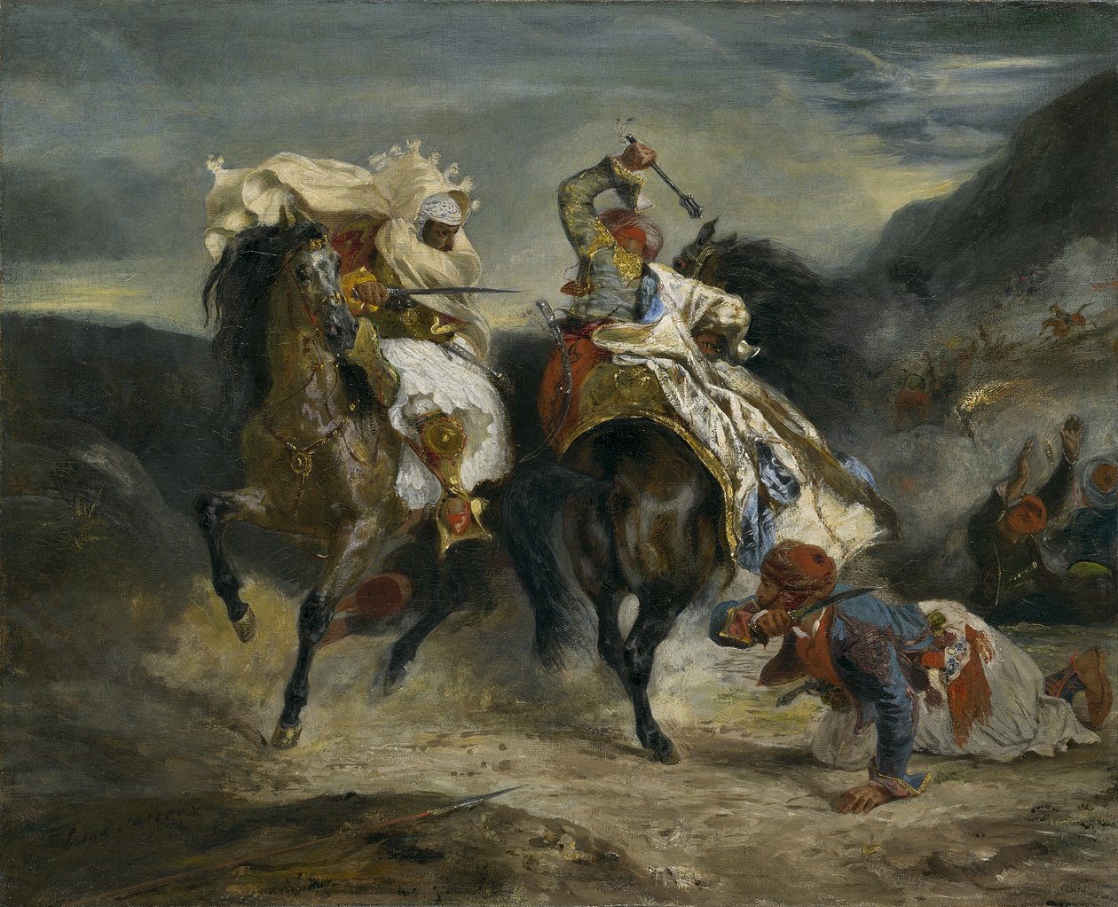 ジャウアとハッサンの戦闘、1826 作： フェルディナンド・ビクター・ユージン・ドラクロワ