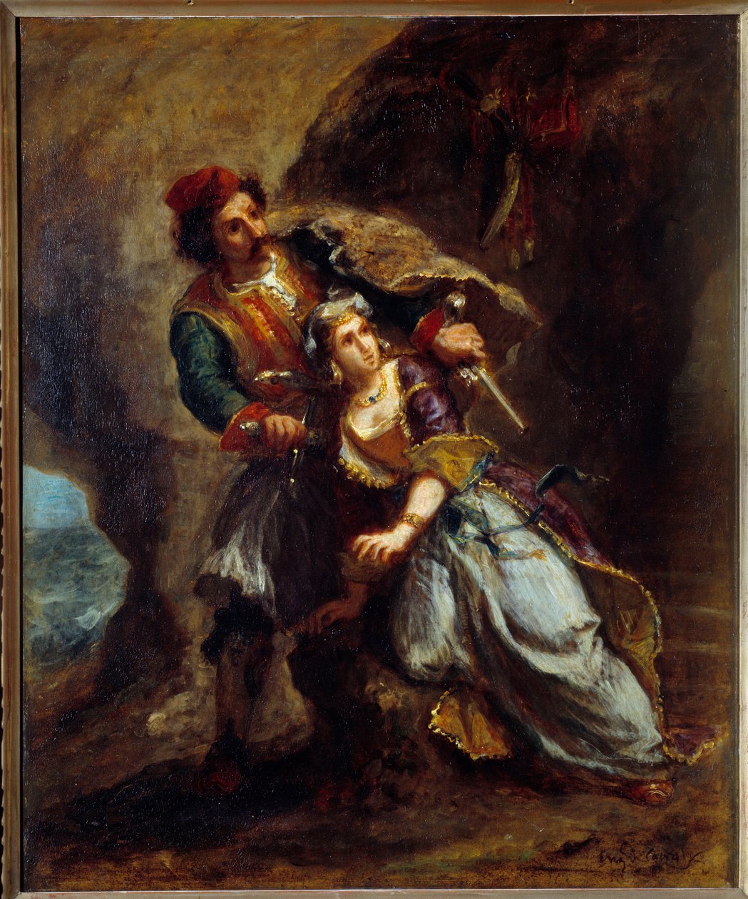 アビュドスの婚約。ウジェーヌ・ドラクロワ（1798-1863）の絵画 作： フェルディナンド・ビクター・ユージン・ドラクロワ