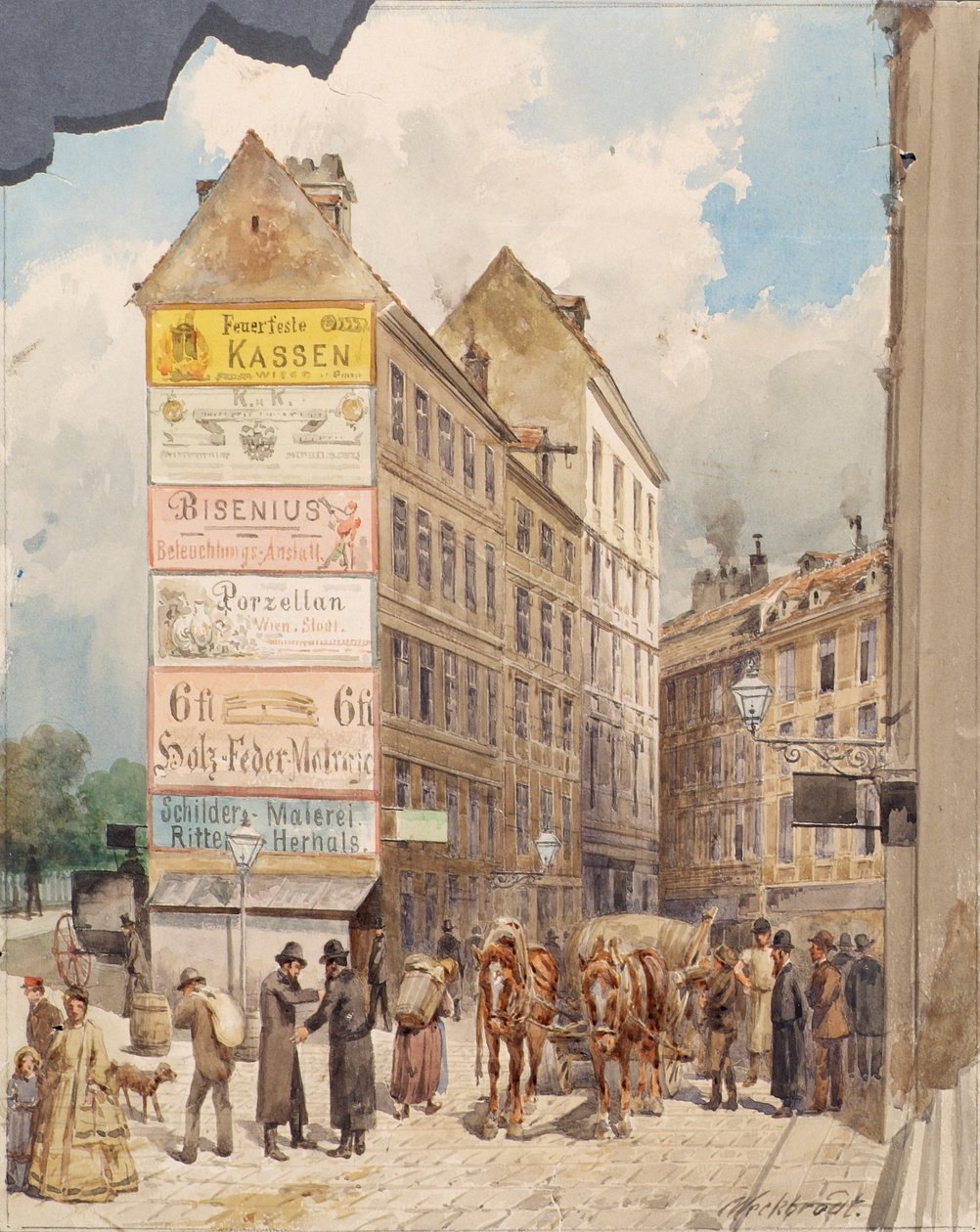 RuprechtsstiegeのKohlmessergasseとSalzgries 作： フェルディナンド・ウェックブロッド