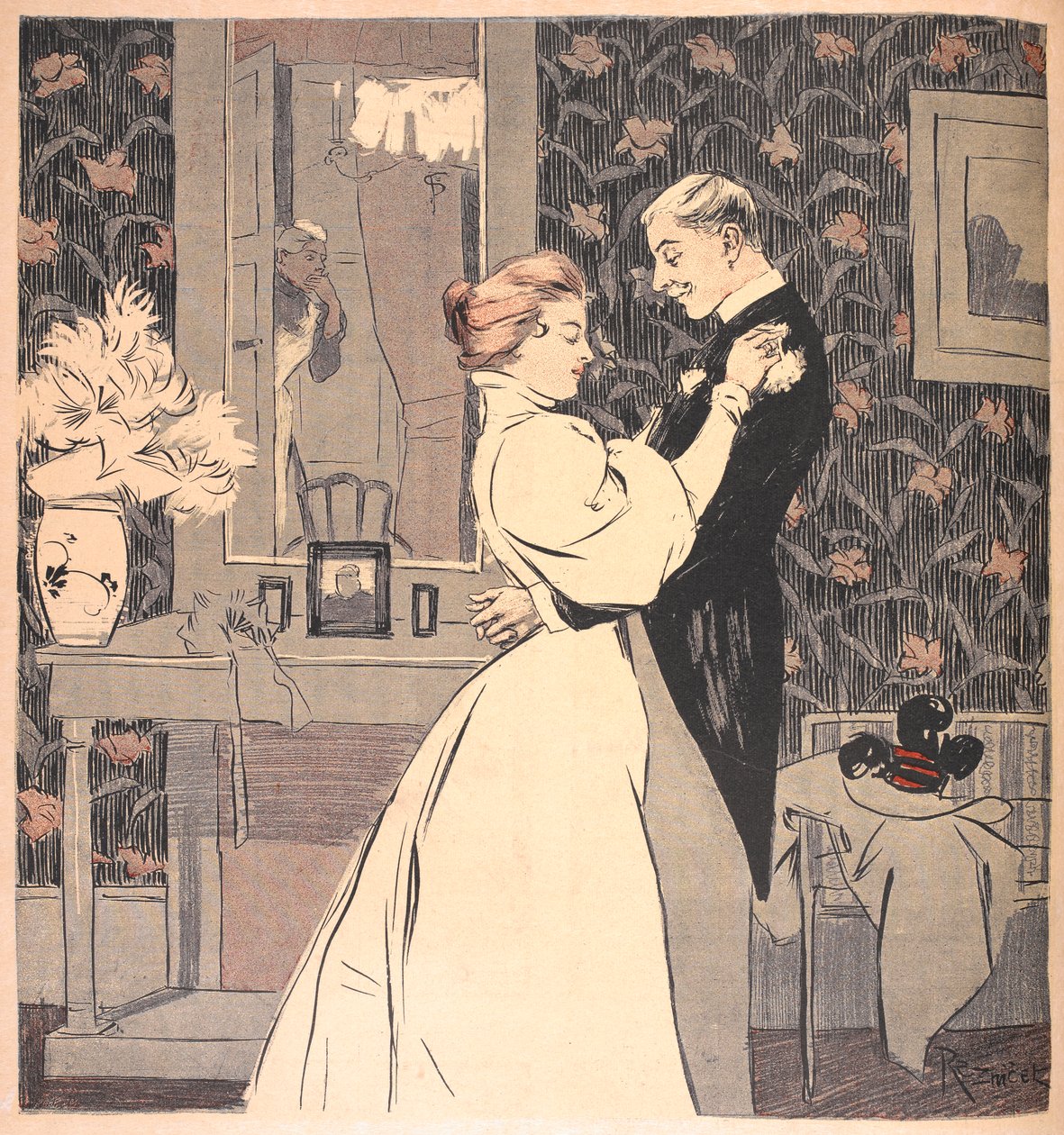 「結婚式の夜」の購読。 夫婦。 作： フェルディナンド・フォン・レズニチェク