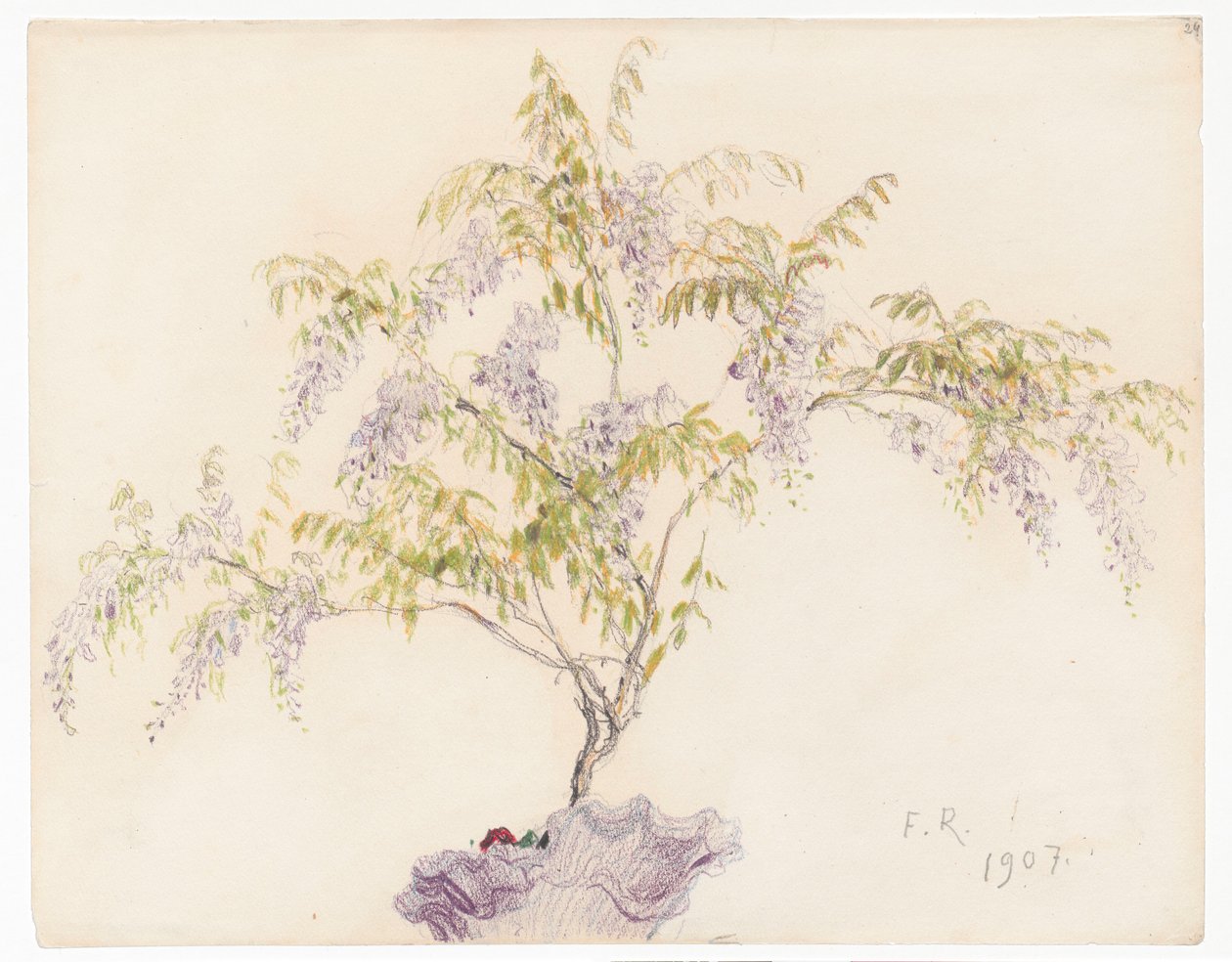 花瓶の藤の花 作： フェルディナンド・ルシュチク