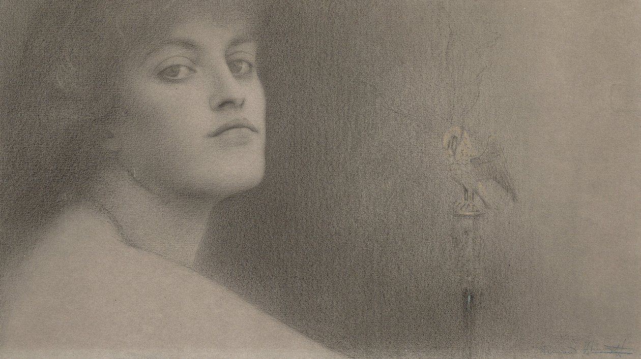 lOffrande（The Offering）の研究、1891 作： フェルナン・クノフフ