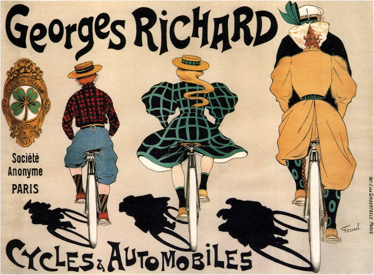 自転車と車ジョルジュリチャード、1896年 作： フェルナンフェルネル