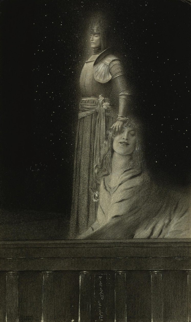 Avec Verhaeren: Un Ange With Verhaeren: An Angel, 1889. 作： フェルナン・クノフフ