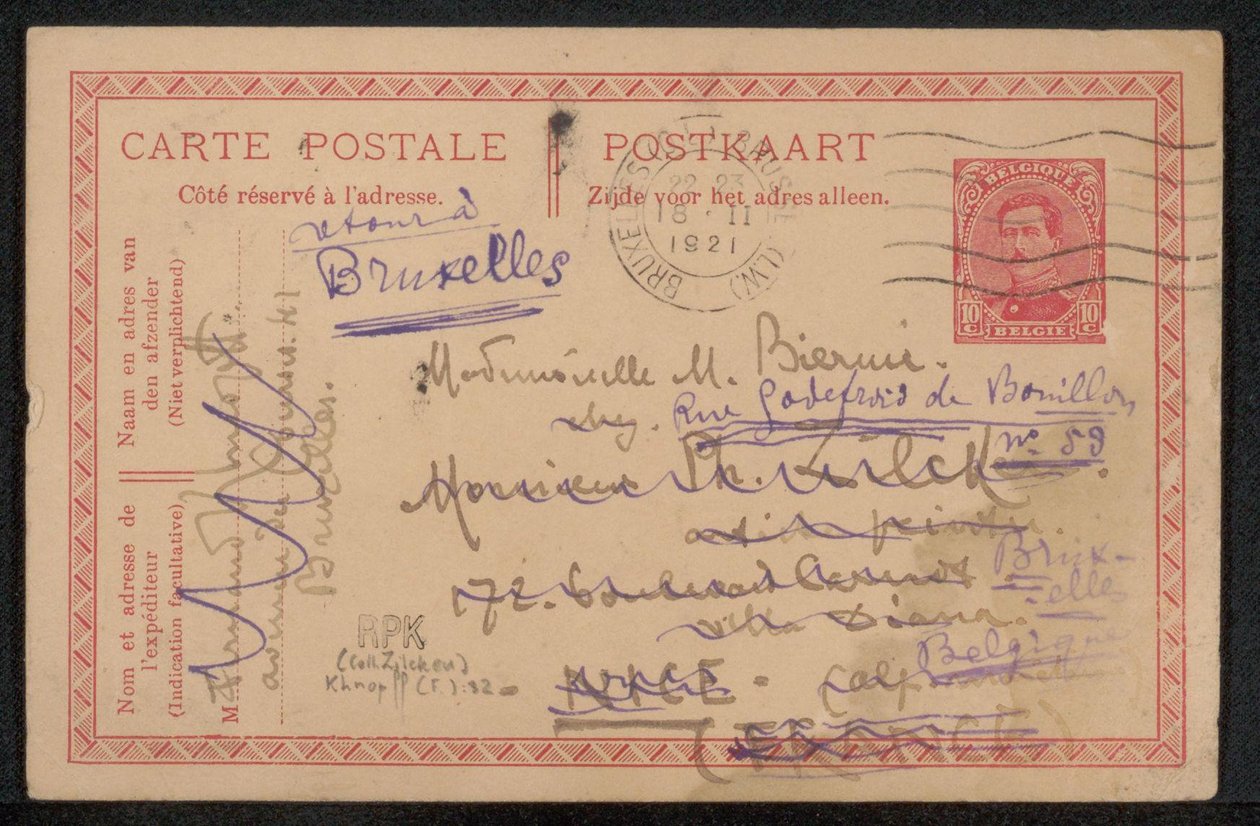 Postkarte an Maria Biermé 作： フェルナン・クノフフ