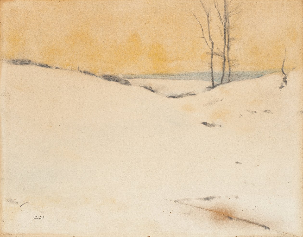 雪の中、1916年頃 作： フェルナン・クノフフ