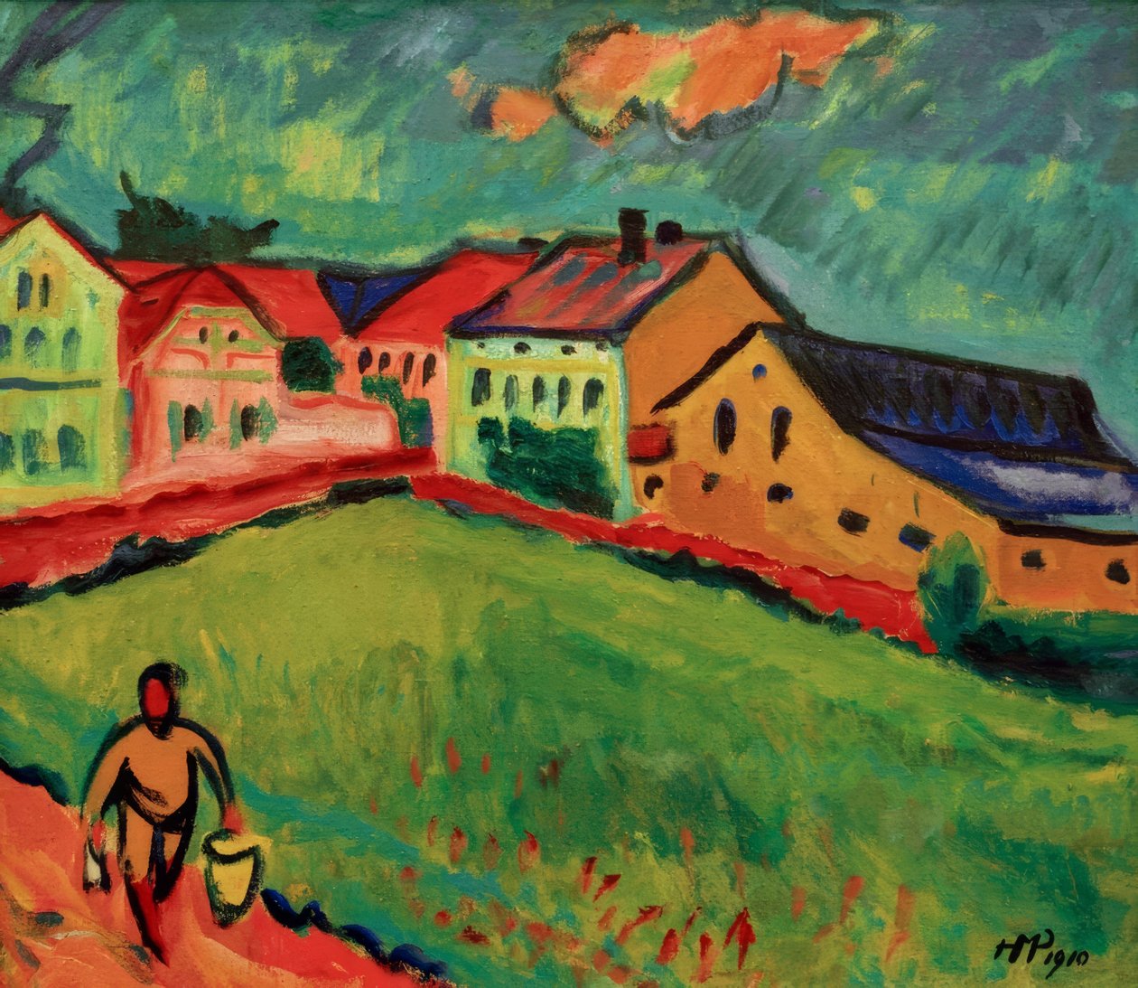 モリッツブルクの牧草地の端 作： フェルナン・レジェ