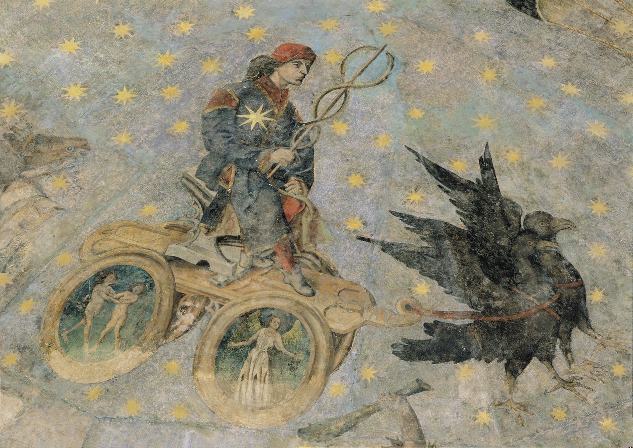 水星の戦車、「シエロデサラマンカ」の丸天井の詳細、1480〜90年 作： フェルナンド・ガレゴ