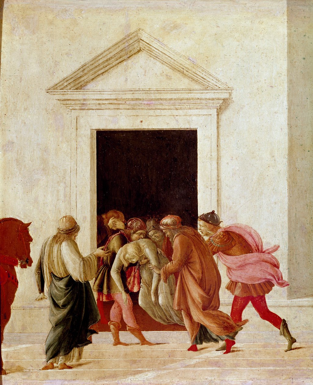 Der Tod der Lucretia, römische Dame des 6. Jahrhunderts v. Chr., nach der Gewalt von Sextus Tarquinius. Tarquinius wird aus Rom vertrieben. Detrempe auf Holz von Filipino Lippi (1457-1504) von Filippino Lippi