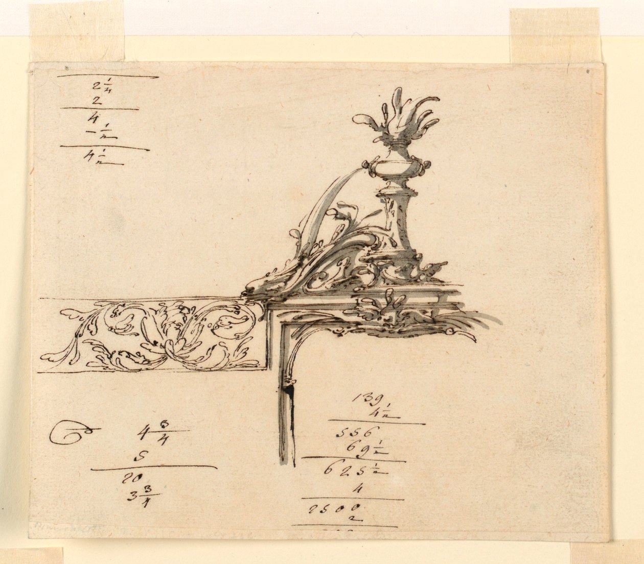 素描、額縁の計画、1750-75年 作： フィリッポ・マルキオーニ