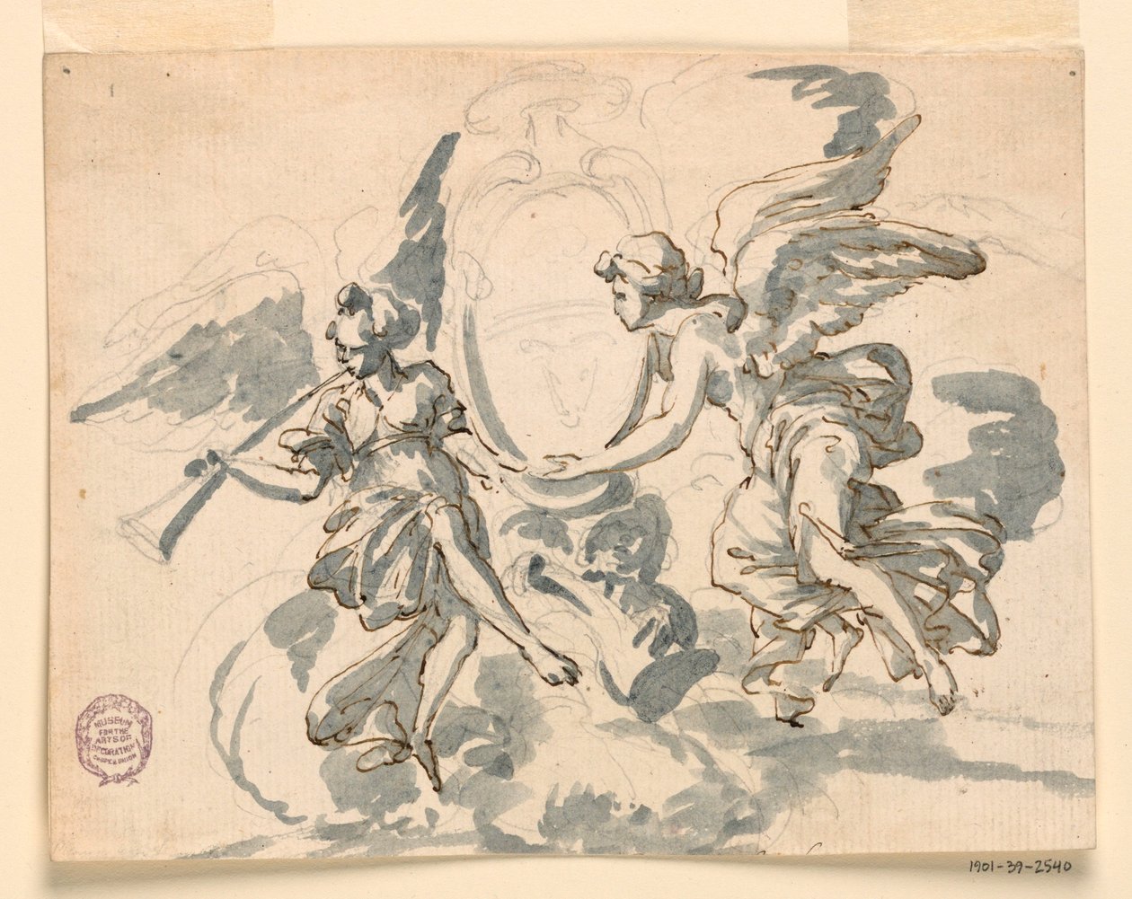 デッサン、司教の紋章、1750年頃 作： フィリッポ・マルキオーニ