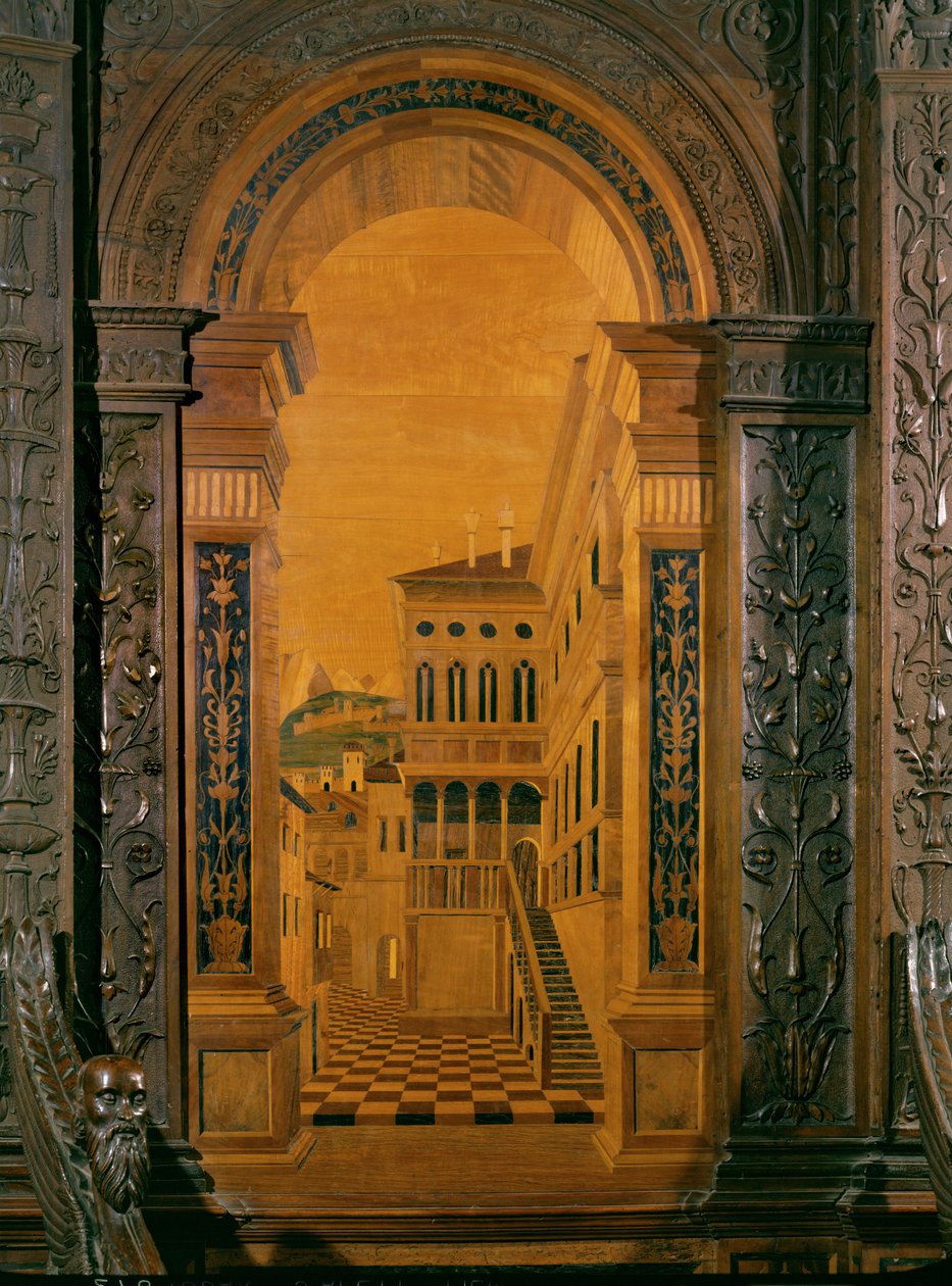 街路と家屋、だまし絵 作： フィリッポダヴェローナ