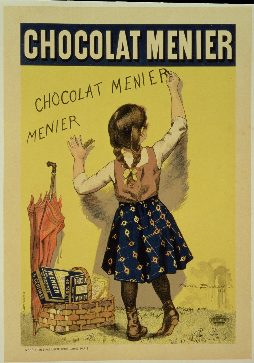 「メニエ」チョコレートを宣伝するポスターの複製、1893 作： フィルマン・ブイセ