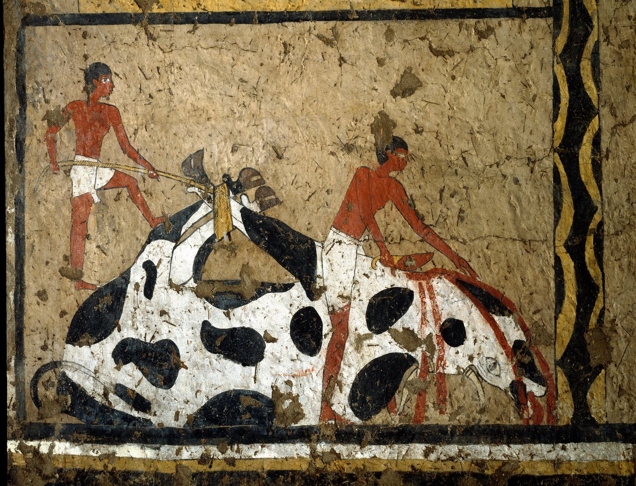 先史時代の動物の洞窟壁画のイラストの写真素材・画像素材 Image