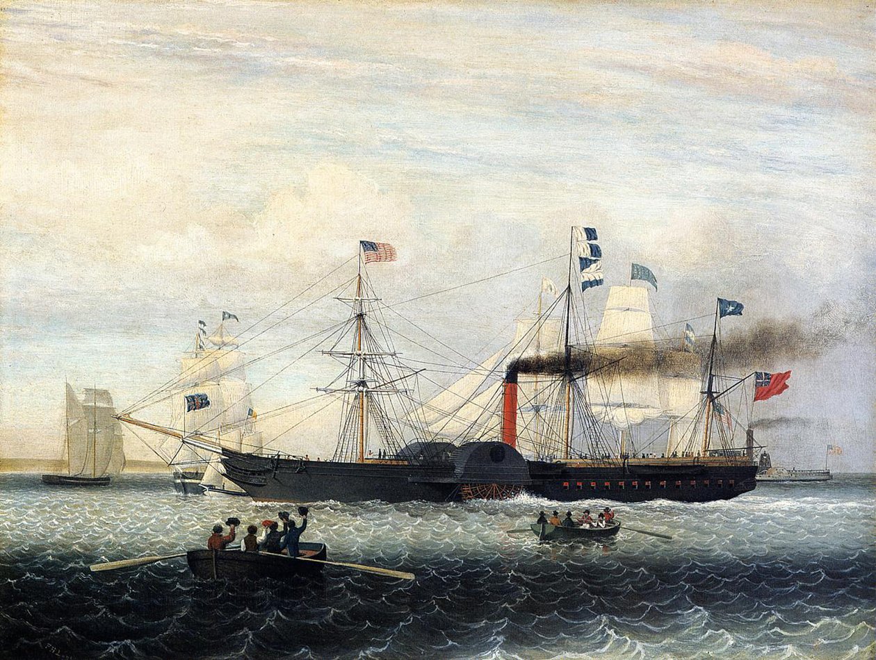 ブリタニア入りボストン港、1848 作： フィッツ・ヘンリー・レーン