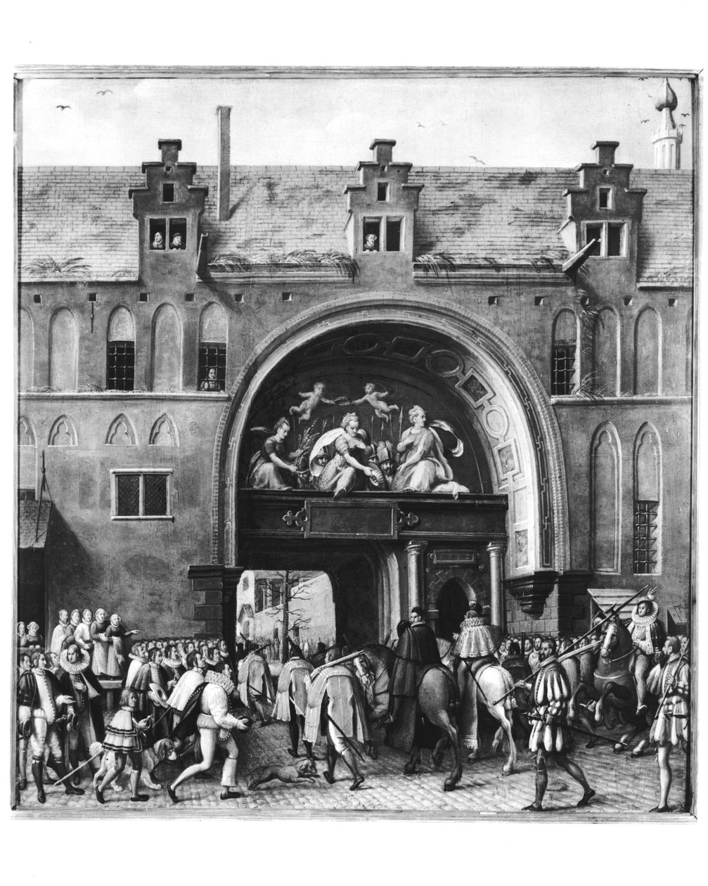 1582年2月19日、フランスのヘラクレスフランソワ、アレンコン公（1554-84）のアントワープへの入国 作： フランドルの学校