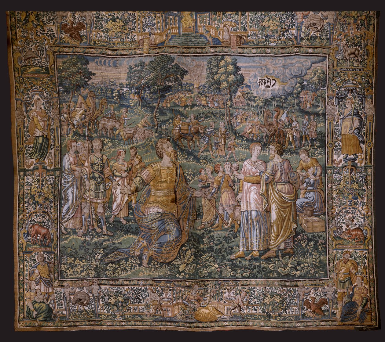 フランダースのタペストリー。 シリーズ：エイブラハムの歴史。 アブラハムの召命 (The Vocation of Abraham)。 1575-1について 作： フランドルの学校