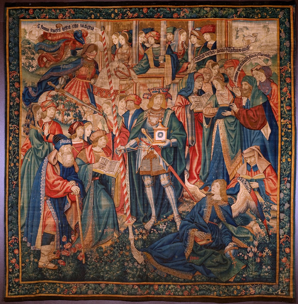 フランダースのタペストリー。 時の勝利 (De triomf van de Tijd, El triunfo del Tiempo). ウールとシルク。 347×342cm。 プライベート コレクション。 1504年頃。 作： フランドルの学校
