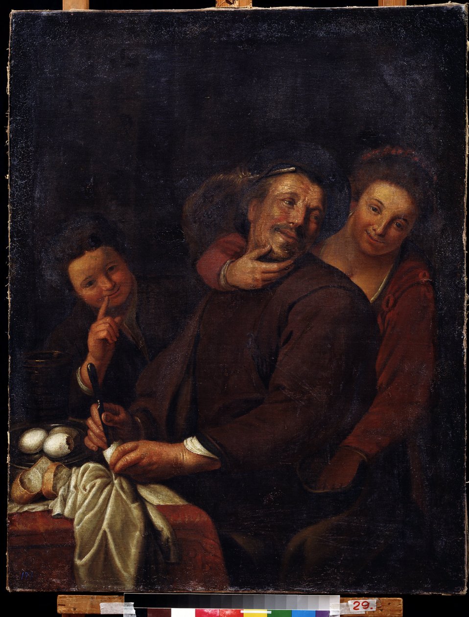 ""The merry company"" (メリー カンパニー) 17 世紀のオランダ派の絵画。 Regional Deineka Art Gallery、クルスク ロシア 作： フランドルの学校