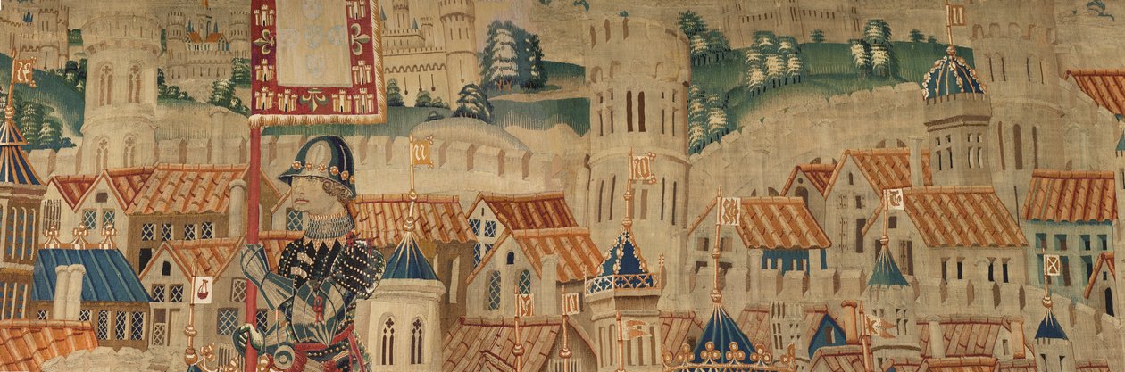 Serie Eroberungen von König Alfons I. von Portugal (Conquistas de Alfonso V de Portugal). Eroberung von Tanger (Toma de Tánger, De inname van Tanger). Tournai. Wolle und Seide. von Flemish School