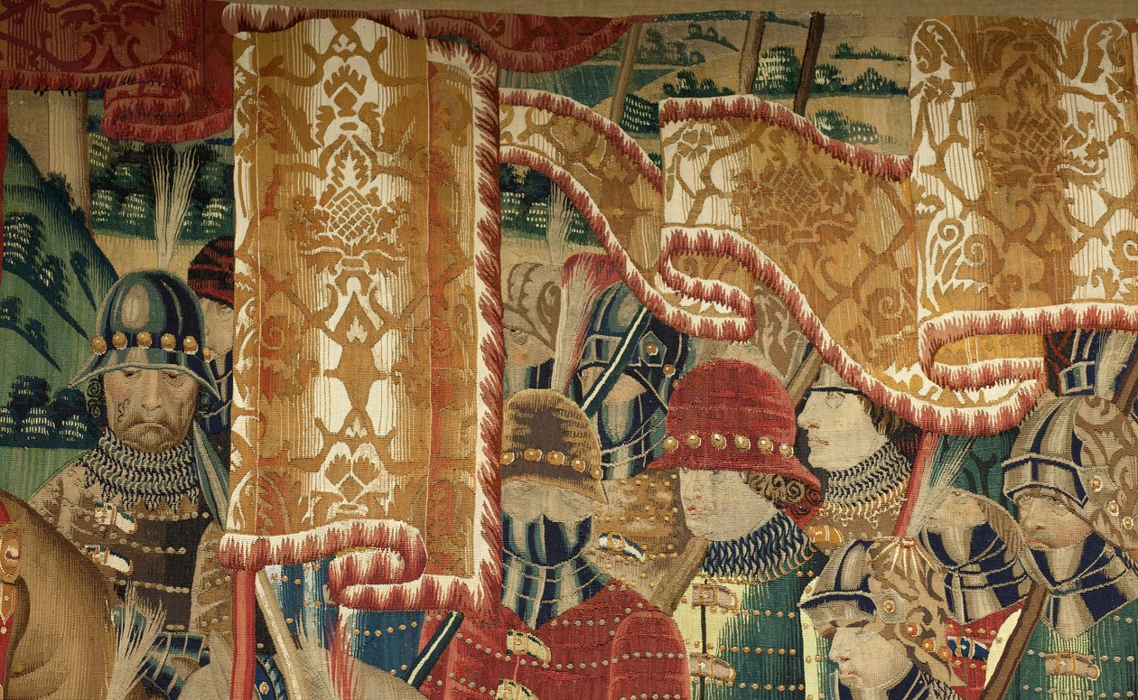 Serie Eroberungen von König Alfons I. von Portugal (Conquistas de Alfonso V de Portugal). Eroberung von Tanger (Toma de Tánger, De inname van Tanger). Tournai. Wolle und Seide. von Flemish School