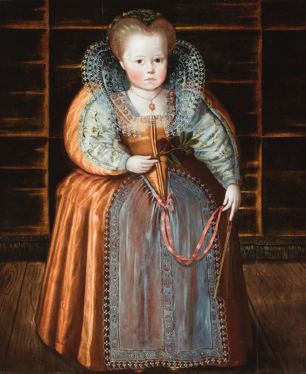 エリザベス女王と言われる子供の肖像画 作： フランドルの学校