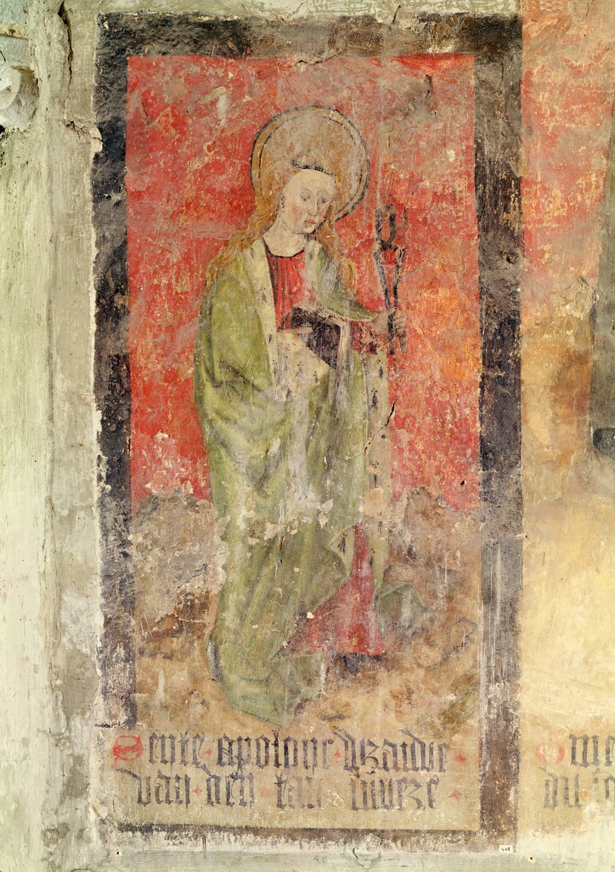 聖アポロニア、地下室の壁画、c.1480-1540 作： フランドルの学校