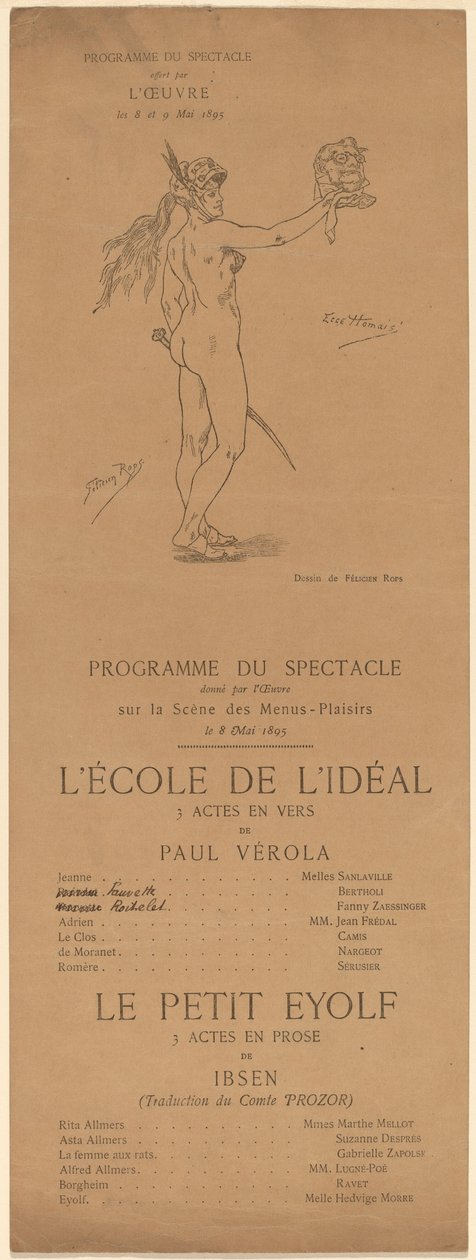 理想の学校、Le Petit Eyolf、1895。 作： フェリシアン・ロップス