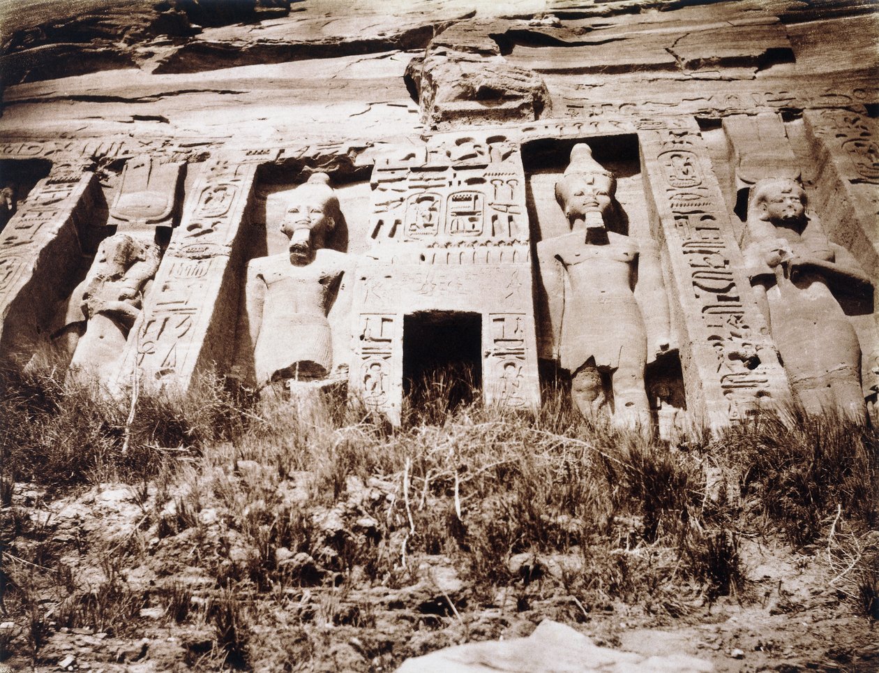 Abou-Sembil、Petit Speos、ファサード中央部、1853-54年 作： フェリックス・テイナード