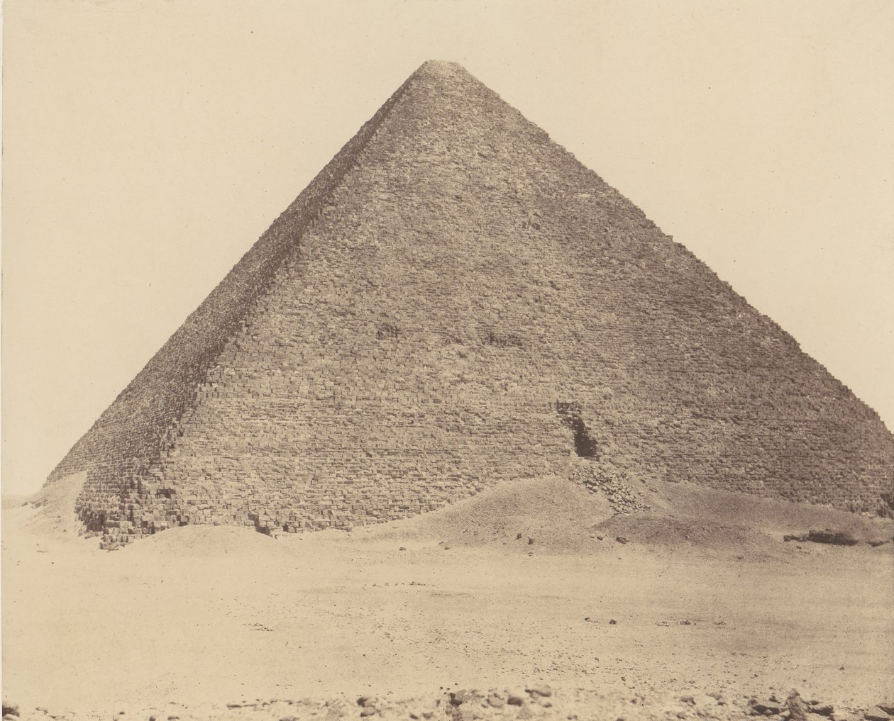 メンフィスのジゼのネクロポリス、ケオプスの大ピラミッドのピラミッド、1851-52年、1853-54年に印刷。 作： フェリックス・テイナード