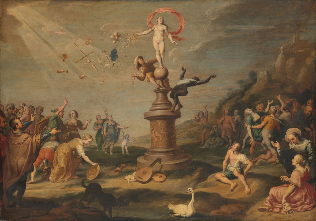 フォーチュナが贈り物を贈る、1645年頃（パネルに油彩） 作： フロケまたはフロケサイモンフロケ