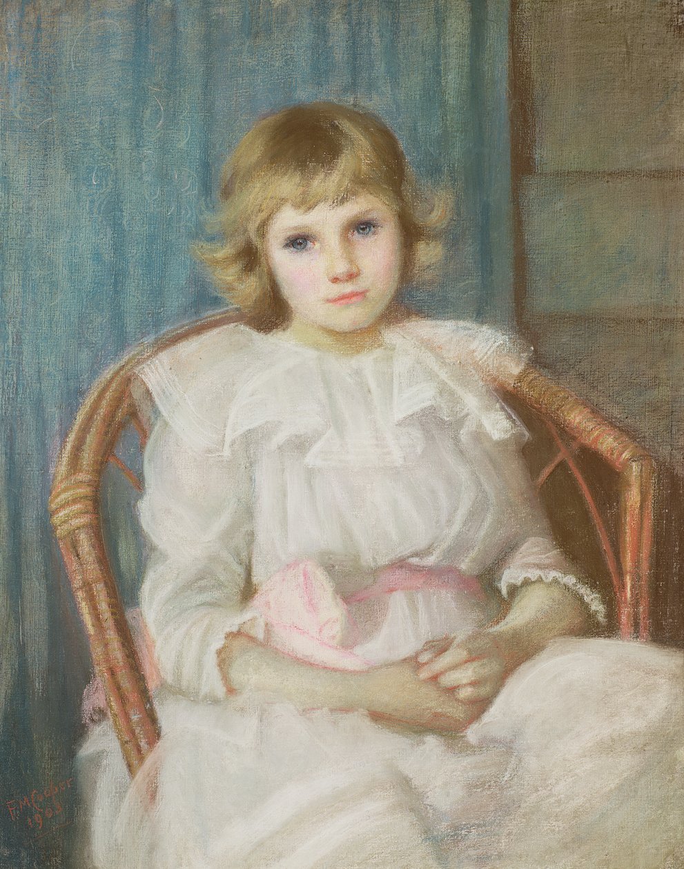 若い女の子の肖像画 作： フローレンスクーパー