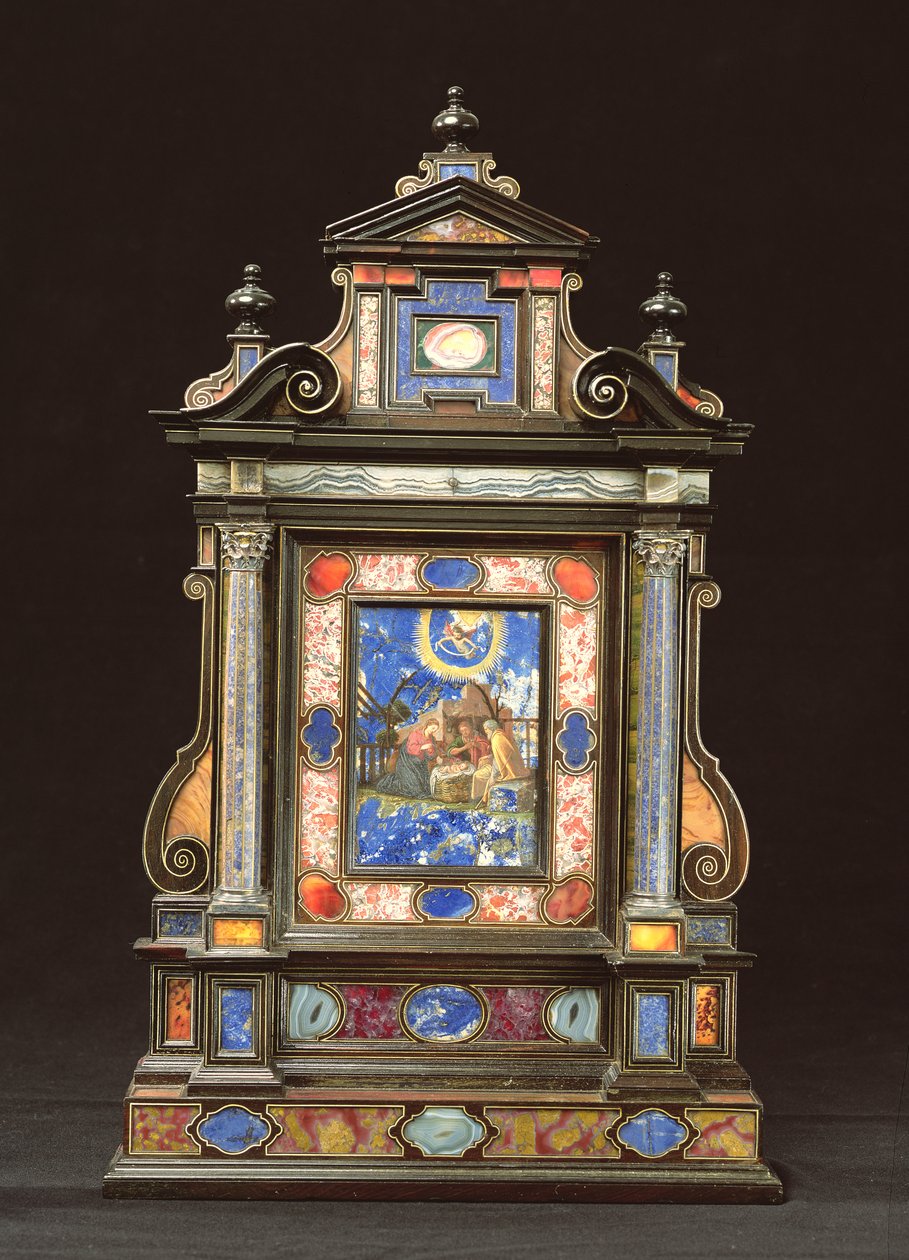 キリスト降誕のポータブル祭壇画、フィレンツェ（pietra dura） 作： フィレンツェスクール