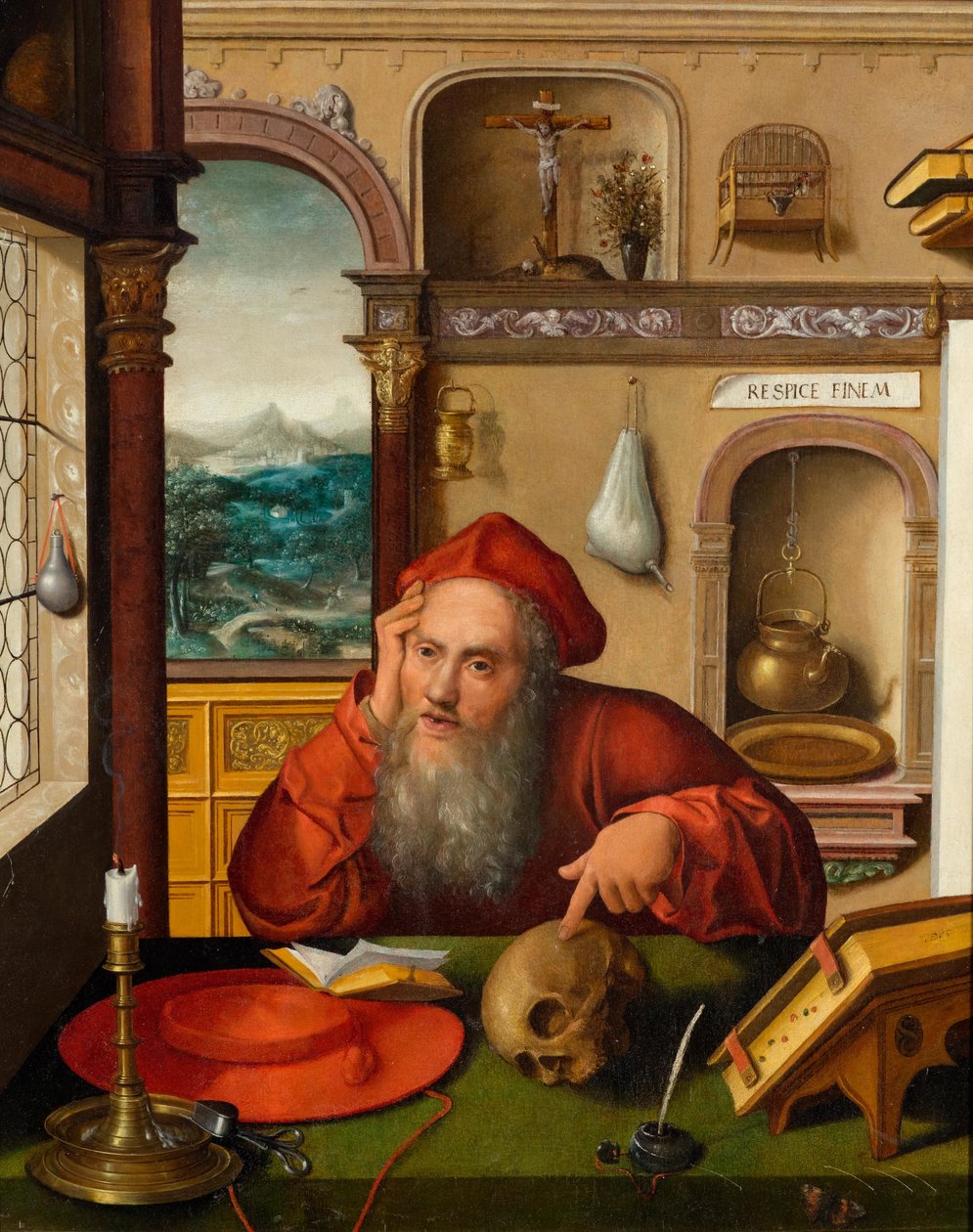 住宅の聖ジェローム 作： Joos van Cleveのフォロワー