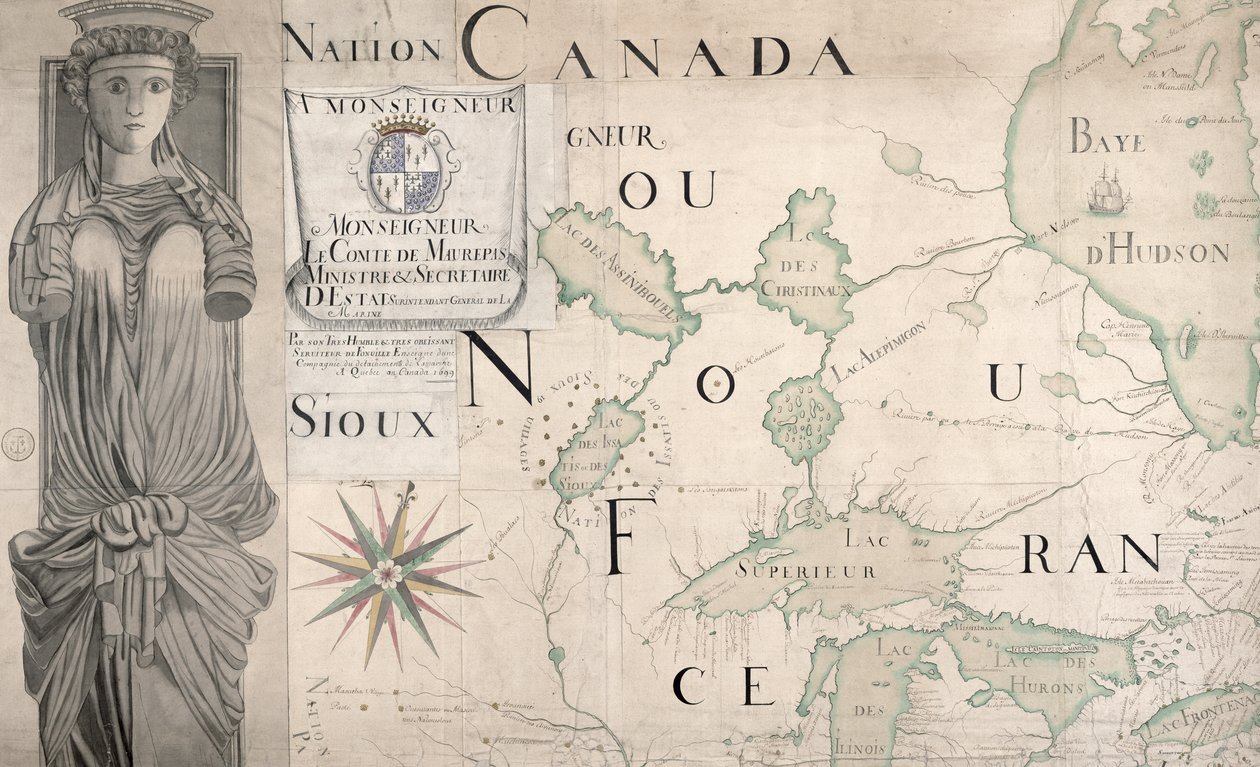 ヌーヴェルフランス（カナダ）1699の地図（159120も参照） 作： フォンビル