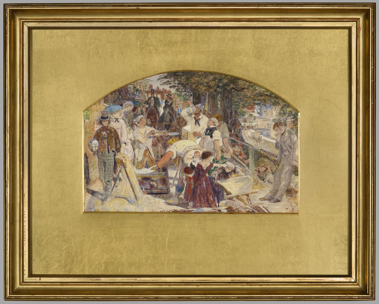 1856年頃、絵画「仕事」のための習作（紙に水彩画） 作： フォードマドックスブラウン