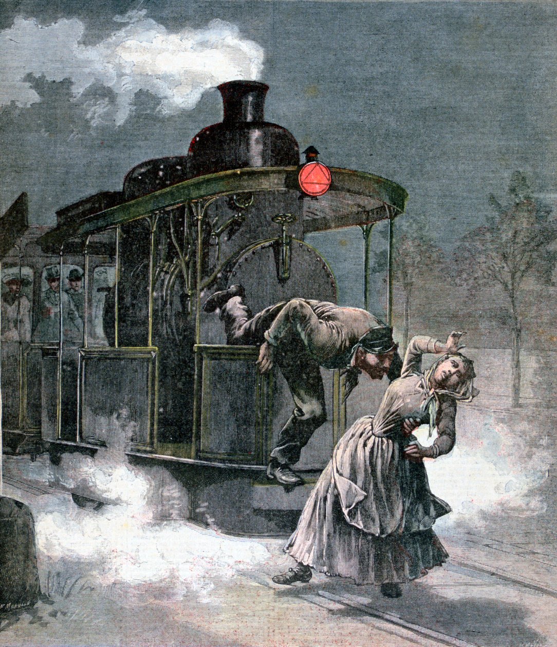 1891年、フランス、マルリールロワ鉄道の事故 作： フォルトゥネ・メオル